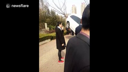 Car smashes into tree after driver 'mistook gas for brake'