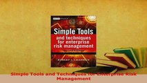 PDF  Simple Tools and Techniques for Enterprise Risk Management PDF Book Free