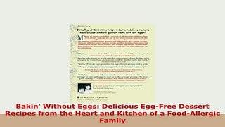 Download  Bakin Without Eggs Delicious EggFree Dessert Recipes from the Heart and Kitchen of a Download Online