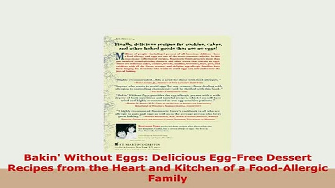 Download  Bakin Without Eggs Delicious EggFree Dessert Recipes from the Heart and Kitchen of a Download Online