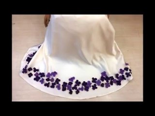 Yeni Sezon Tesettür Elbise Mor Çiçekli -Nisa Moda-