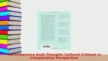 PDF  Contemporary Arab Thought Cultural Critique in Comparative Perspective  EBook