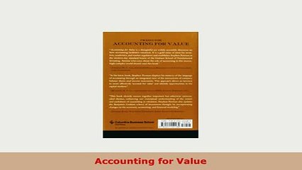Download  Accounting for Value PDF Online