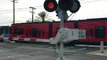 Coaster 2102 Train Meets MTS Trolley Light Rail Trains Old Town, Taylor Street Railroad Cr