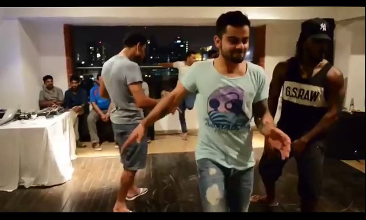 CHRIS GAYLE Dancing with VIRAT KOHLI on MAUKA MAUKA after WT20 Final West Indies vs England 2016 - YouTube