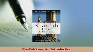 PDF  Shariah Law An Introduction  EBook