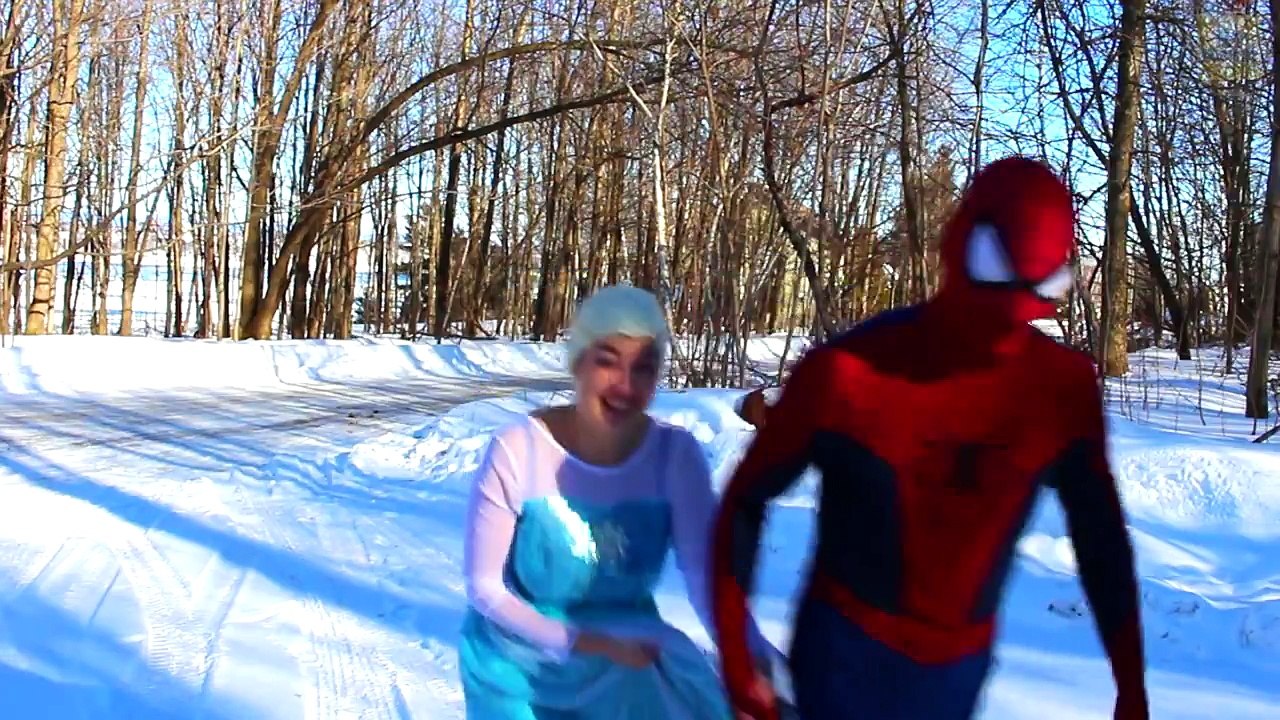 Spiderman- Elsa & Anna & Joker!