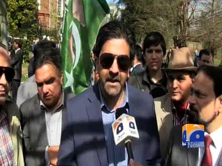 PML-N workers protest outside Jemima's residence in London -18 April 2016