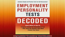 FREE DOWNLOAD  Employment Personality Tests Decoded  FREE BOOOK ONLINE