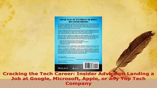 PDF  Cracking the Tech Career Insider Advice on Landing a Job at Google Microsoft Apple or any Read Full Ebook