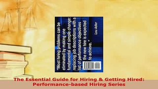 PDF  The Essential Guide for Hiring  Getting Hired Performancebased Hiring Series Read Full Ebook