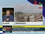 Ecuador: habitantes de Esmeraldas pernoctarán en las calles tras sismo