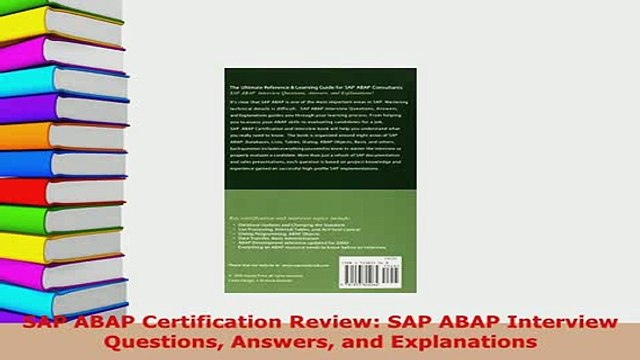 PDF SAP ABAP Certification Review SAP ABAP Interview Questions Answers and Explanations Download Full Ebook