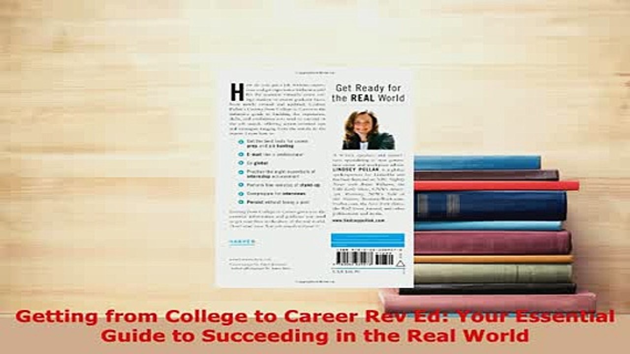 PDF  Getting from College to Career Rev Ed Your Essential Guide to Succeeding in the Real Read Online