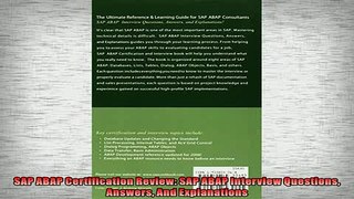 READ book  SAP ABAP Certification Review SAP ABAP Interview Questions Answers And Explanations  FREE BOOOK ONLINE