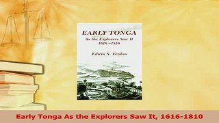 PDF  Early Tonga As the Explorers Saw It 16161810 Download Full Ebook