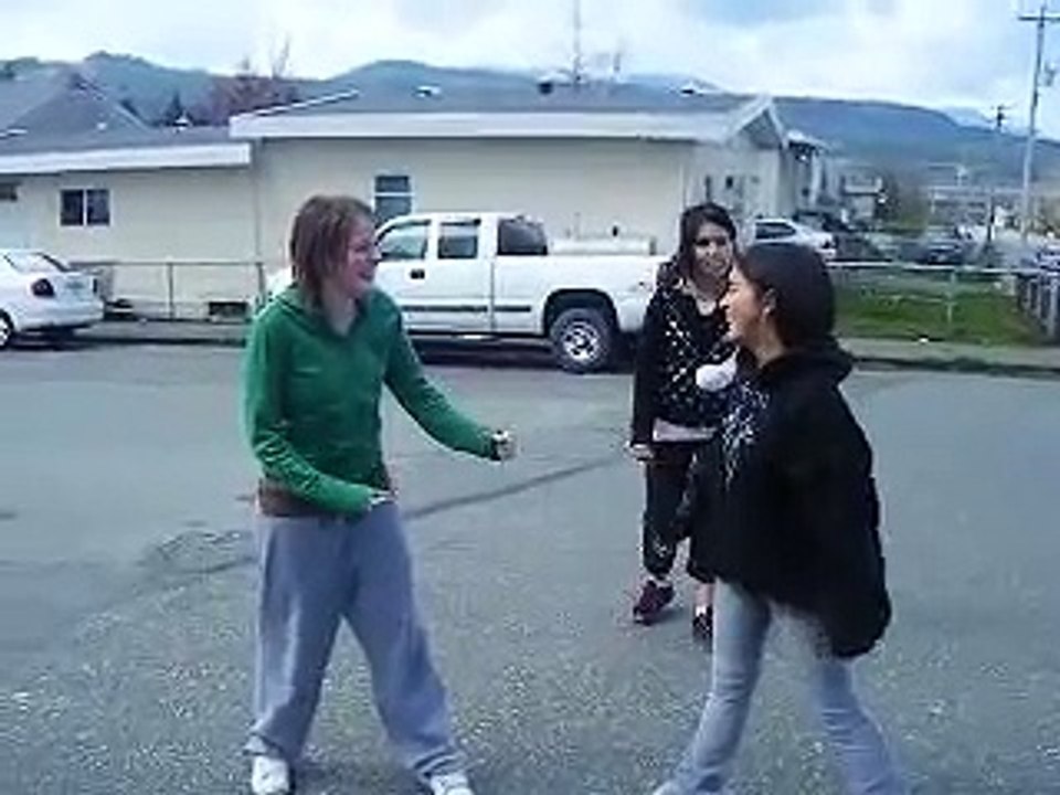 Kendra and Tannis wrestling