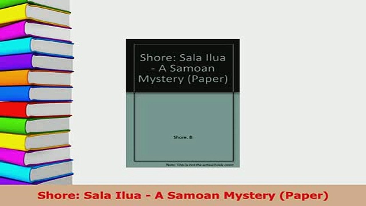 PDF  Shore Sala Ilua  A Samoan Mystery Paper Download Online