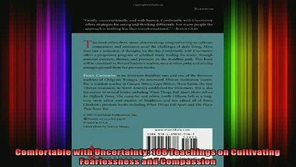 Read  Comfortable with Uncertainty 108 Teachings on Cultivating Fearlessness and Compassion  Full EBook