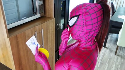 Pink Spidergirl & Spiderman In Love! Marriage proposal - Funny Superhero Movie in Real Life