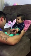 Baby Girl Pranks Her DAD :D