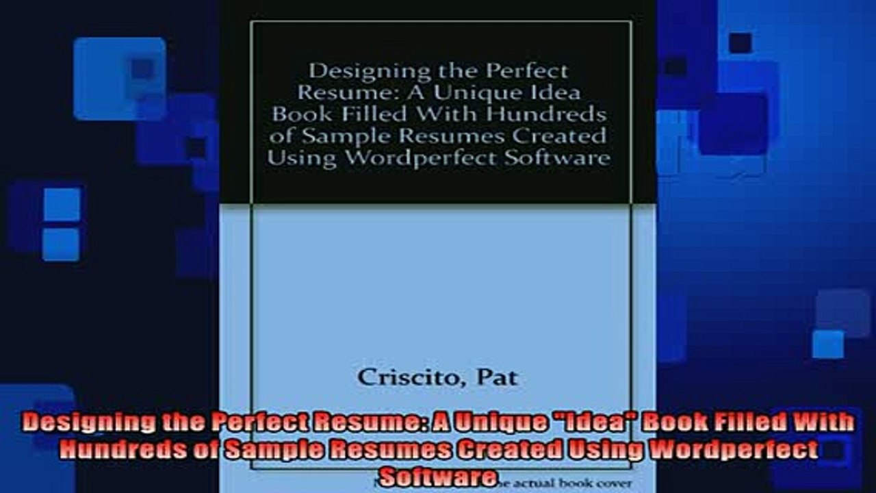 Free PDF Downlaod  Designing the Perfect Resume A Unique Idea Book Filled With Hundreds of Sample Resumes  BOOK ONLINE