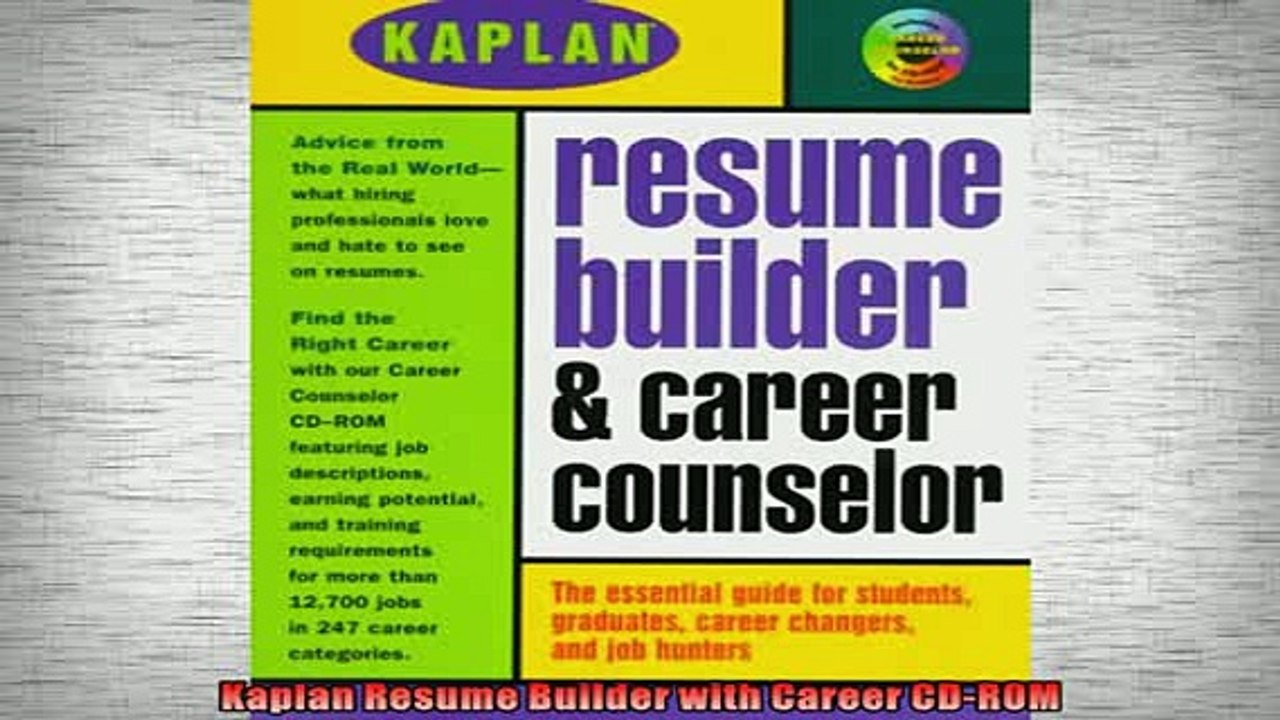 READ book  Kaplan Resume Builder with Career CDROM  FREE BOOOK ONLINE