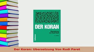 PDF  Der Koran Ubersetzung Von Rudi Paret  Read Online