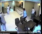 robbery attack in bank security cameras record the video.