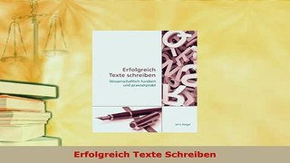 PDF  Erfolgreich Texte Schreiben Read Online