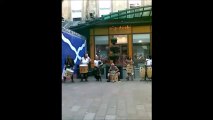 Glasgow Central, Buchanan street, Bag pipes, drummer, May 25, 2008
