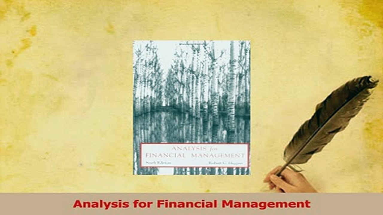 Read  Analysis for Financial Management Ebook Free