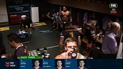 Brisbane Broncos players seen gagging on mysterious substance