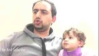 Funny father teaches the best ways to feed a baby solid foods