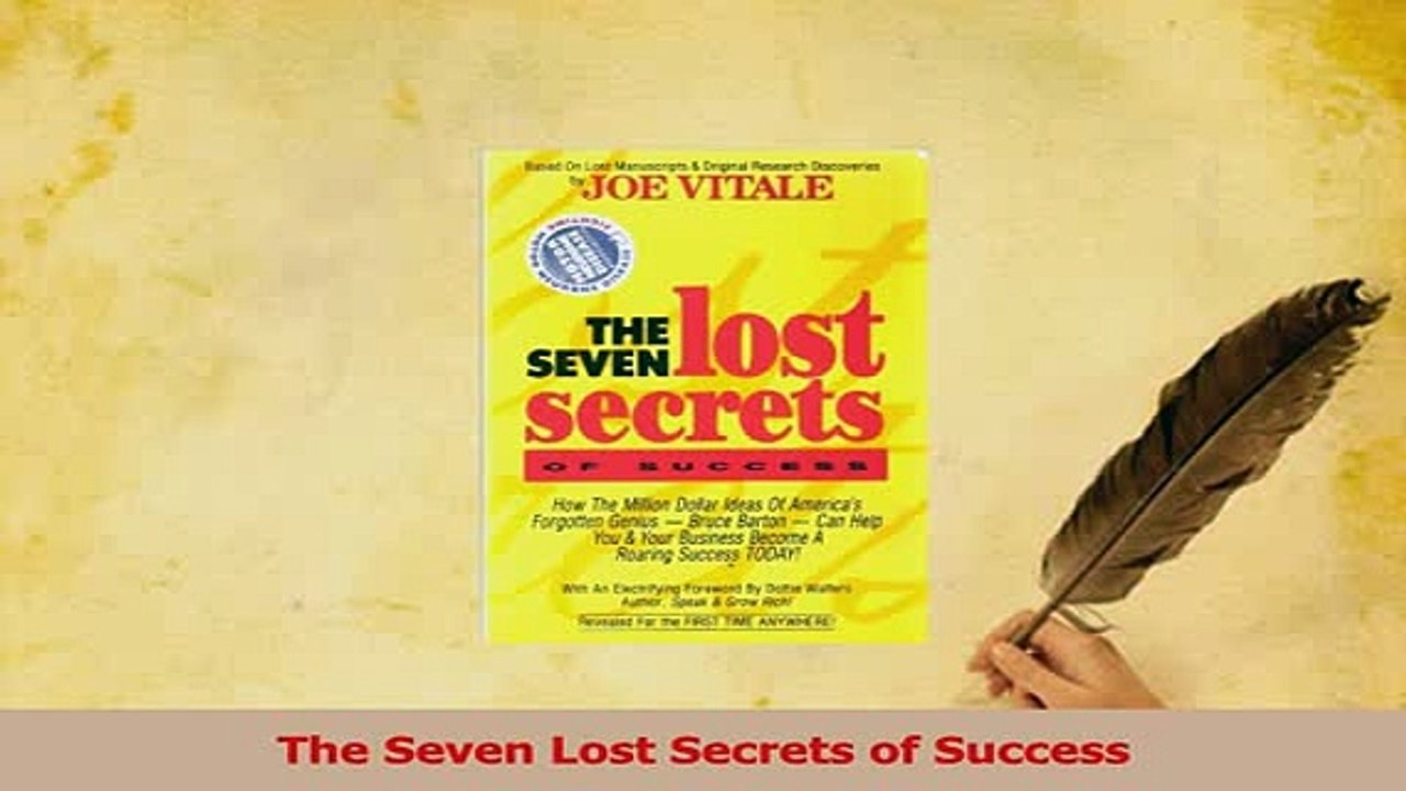 PDF  The Seven Lost Secrets of Success Download Full Ebook