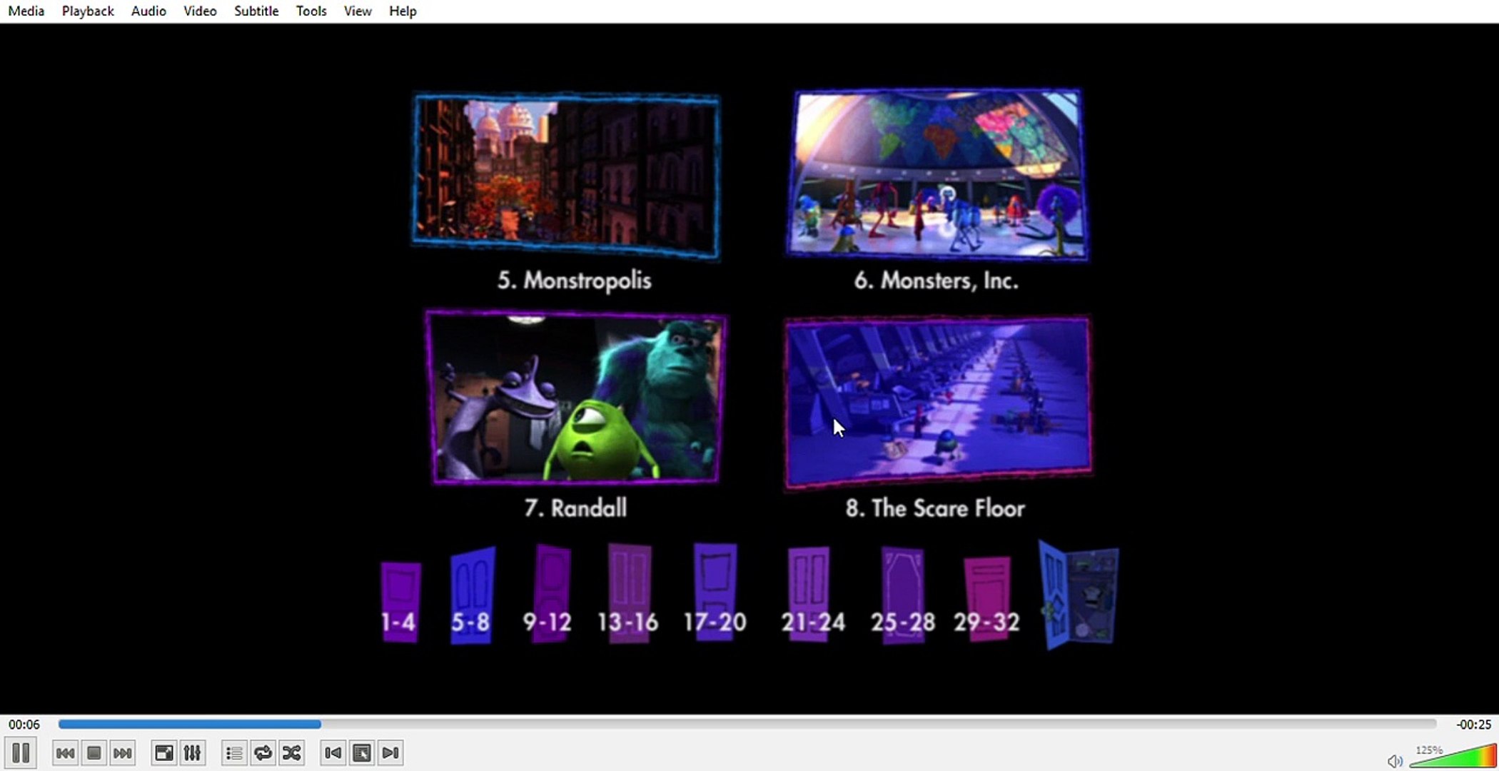 Monsters Inc Dvd Menu Walkthrough Disc 1 Video Dailymotion