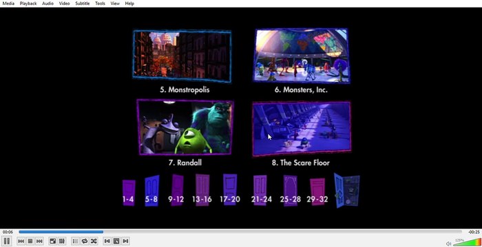monsters inc dvd menu walkthrough disc 1