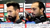 Eduardo Domínguez y Marcos Díaz hablaron en la previa del juego entre Nacional y Huracán · Copa Libertadores 2016 (grupo 4, fecha 6)