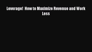 Download Leverage!  How to Maximize Revenue and Work Less Ebook Online
