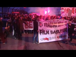 Başkent'te Beşiktaş taraftarları Futbol Federasyonu'nu protesto etti