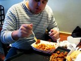 The Wing Coop, EXTREME HOT wing Challenge: Getting down the wings Part 2 GHOST PEPPER SAUCE