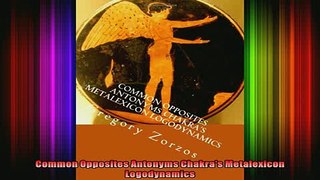 Read  Common Opposites Antonyms Chakras Metalexicon Logodynamics  Full EBook