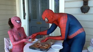 Pink Spidergirl Pregnant  Vs Spiderman Pizza Prank Backfires! Funny Superheros IRL