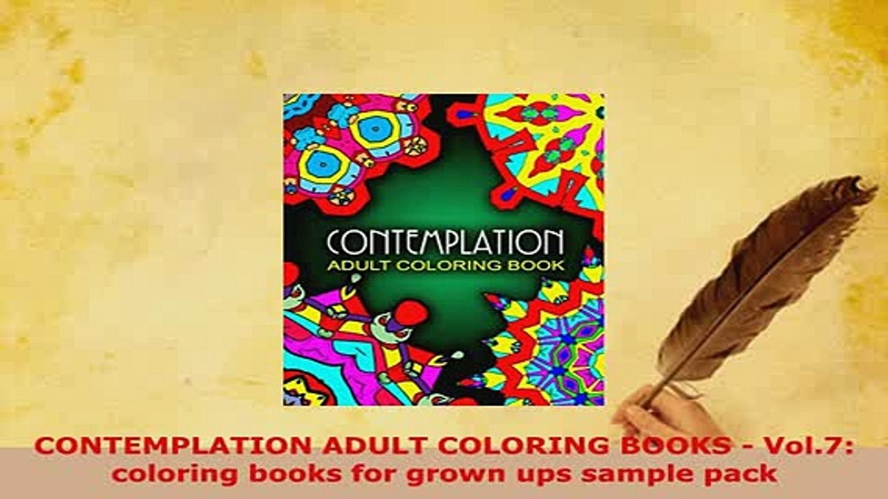 Download  CONTEMPLATION ADULT COLORING BOOKS  Vol7 coloring books for grown ups sample pack PDF Online