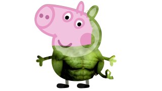 PEPPA PIG TRANSFROMS INTO HULK - Funny Coloring Videos For Kids 2016