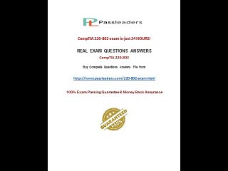 Passleader 220-802 Dumps