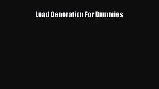 Download Lead Generation For Dummies E-Book Free