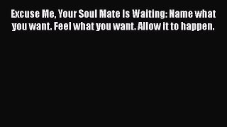 [Read] Excuse Me Your Soul Mate Is Waiting: Name what you want. Feel what you want. Allow it
