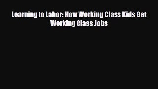 Read Learning to Labor: How Working Class Kids Get Working Class Jobs PDF Free