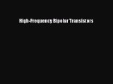 Download High-Frequency Bipolar Transistors Ebook Online